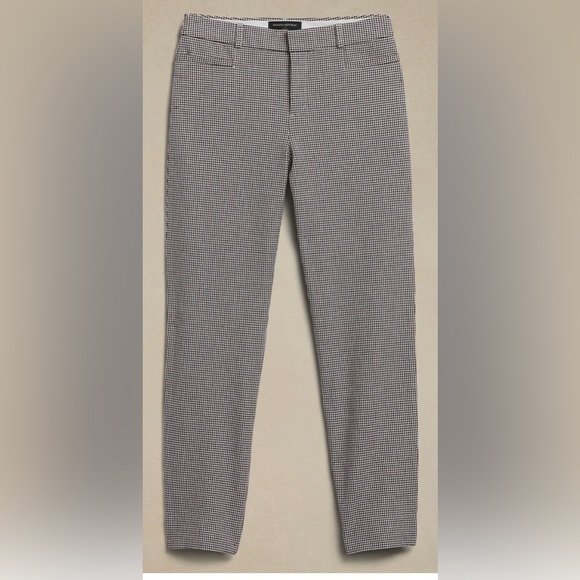 Banana Republic Sloan Mid-rise Slim Ankle Houndstooth Slack - Picture 2 of 6